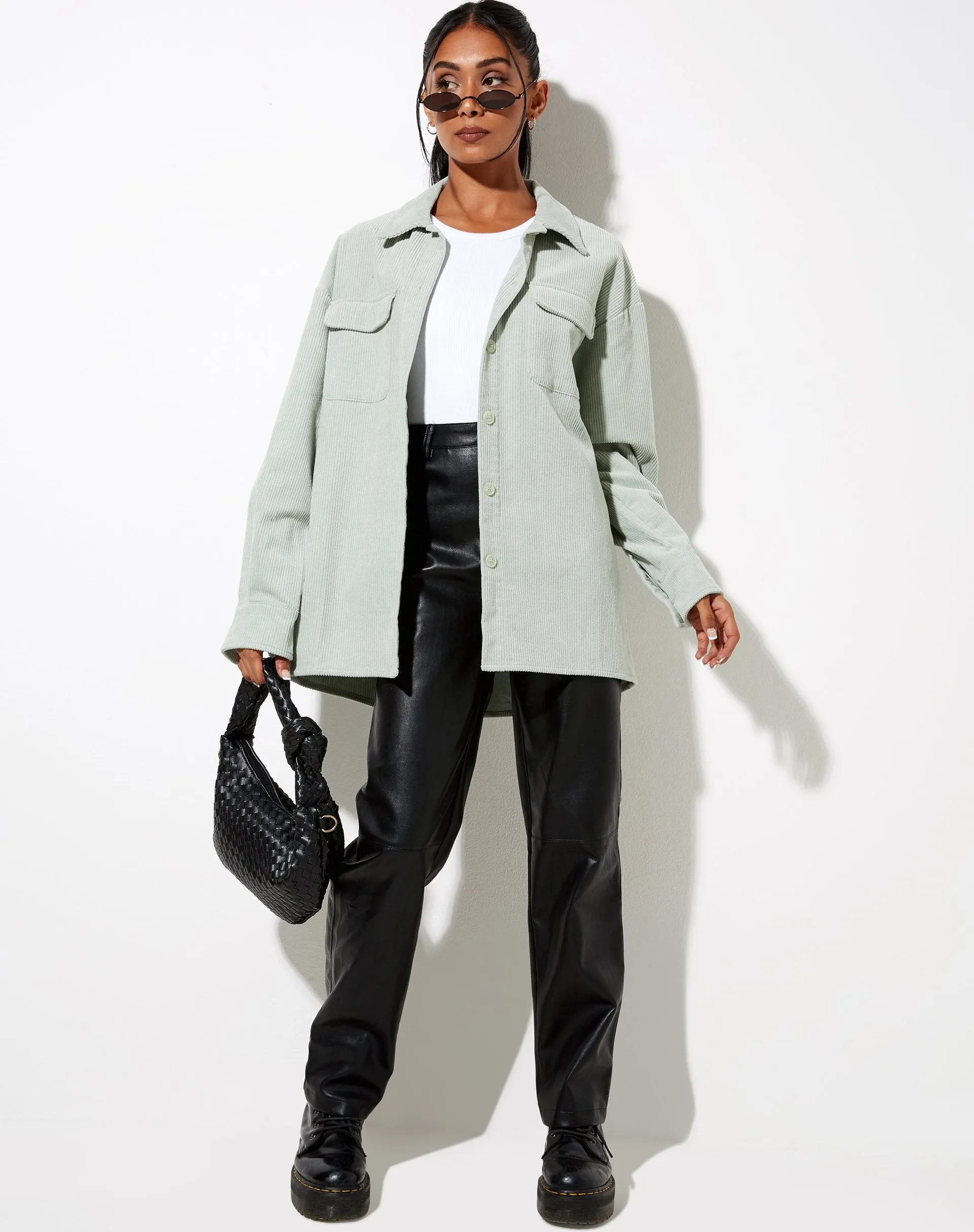 Marcy Shirt in Corduroy Washed Blue sold by Motel Rocks product image thumbnail 4