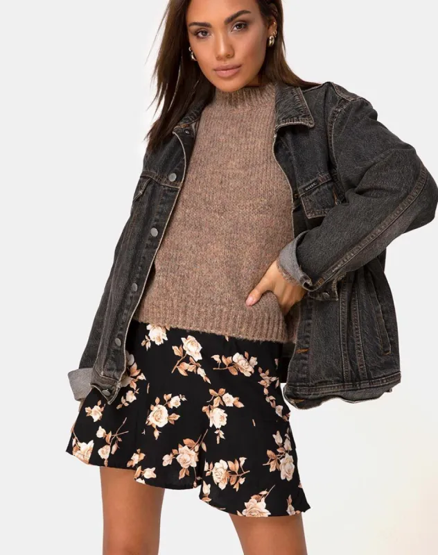 Gaelle Mini Skirt in Peach Rose sold by Motel Rocks