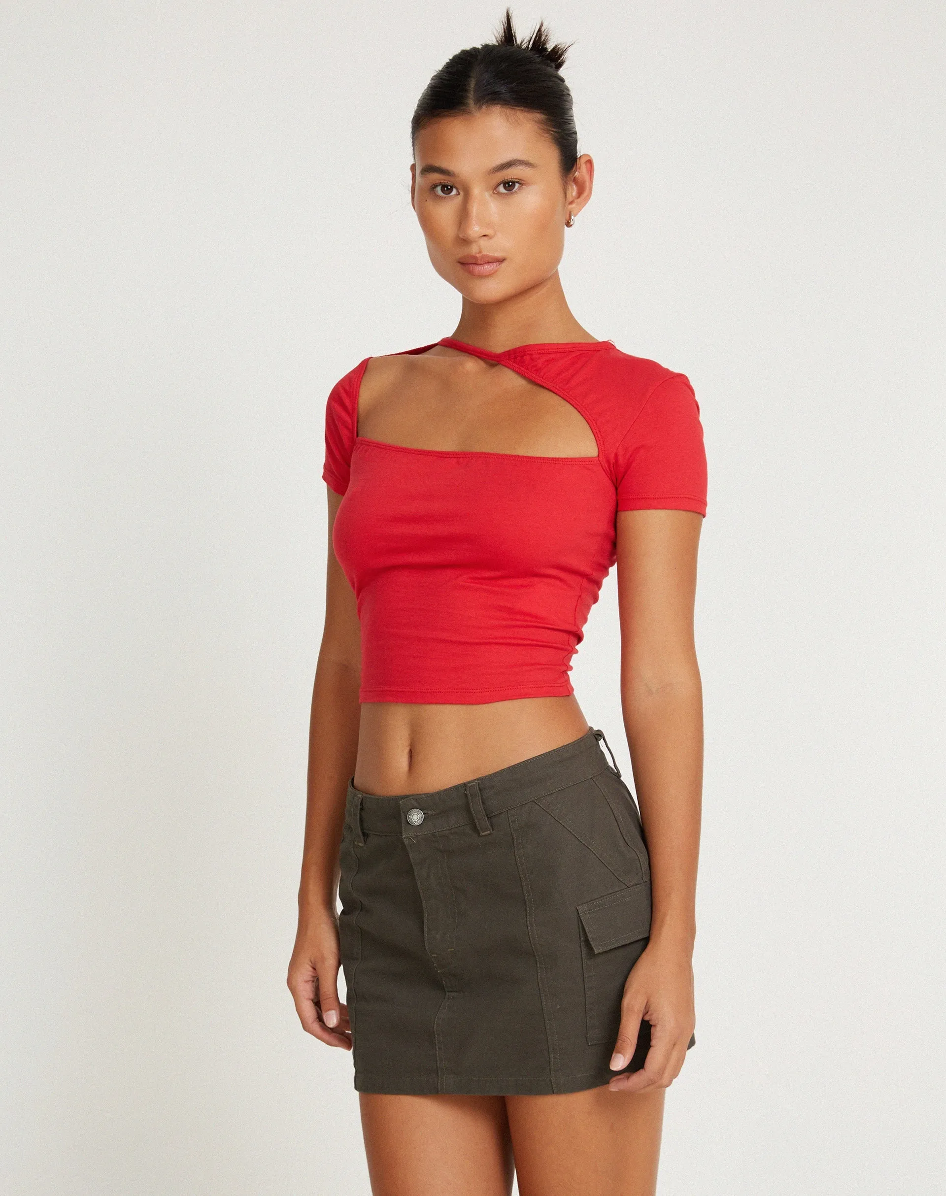 Desiree Top in Racing Red sold by Motel Rocks product image thumbnail 2