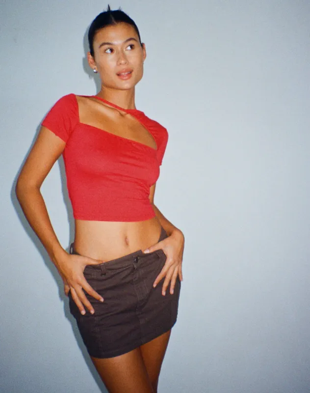 Desiree Top in Racing Red sold by Motel Rocks