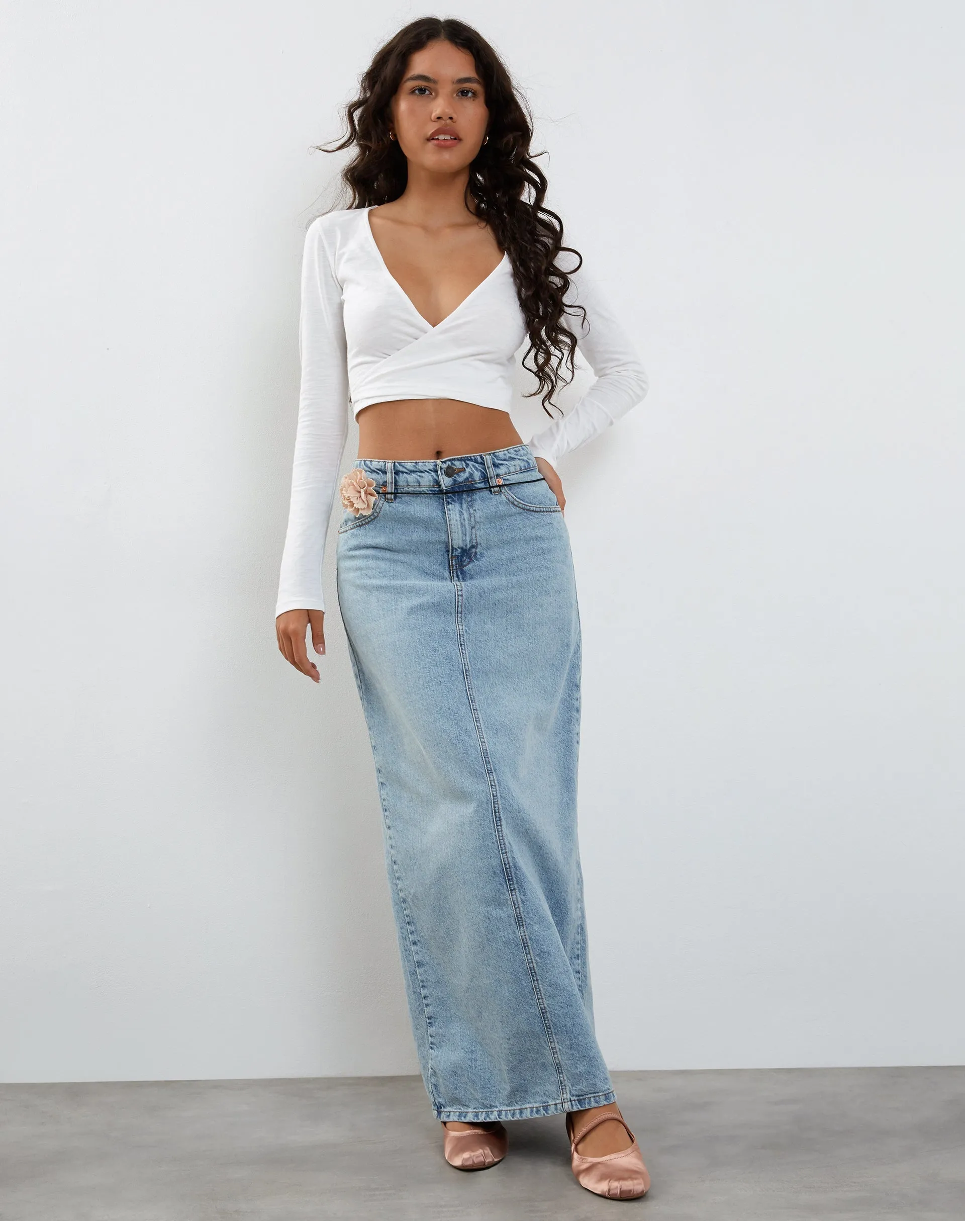 Ballet Wrap Top in White Jersey sold by Motel Rocks product image thumbnail 5