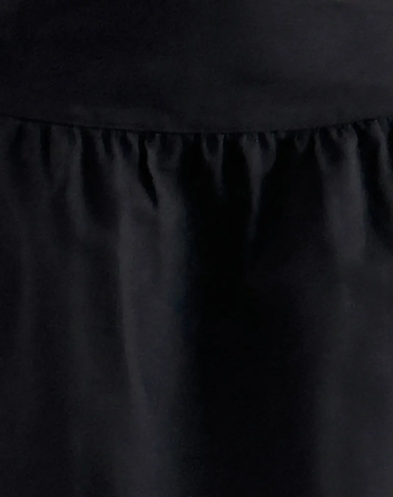Sasay Midi Skirt in Black Linen Rami sold by Motel Rocks product image thumbnail 5