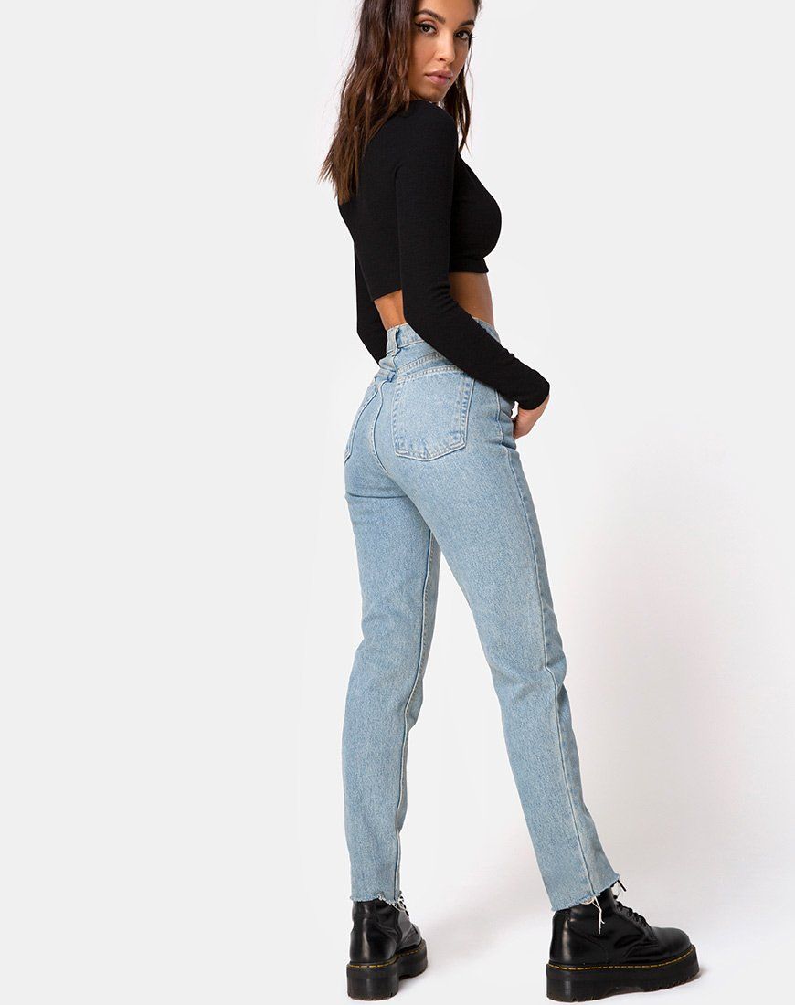 Guan Crop Top in Rib Black sold by Motel Rocks product image thumbnail 4