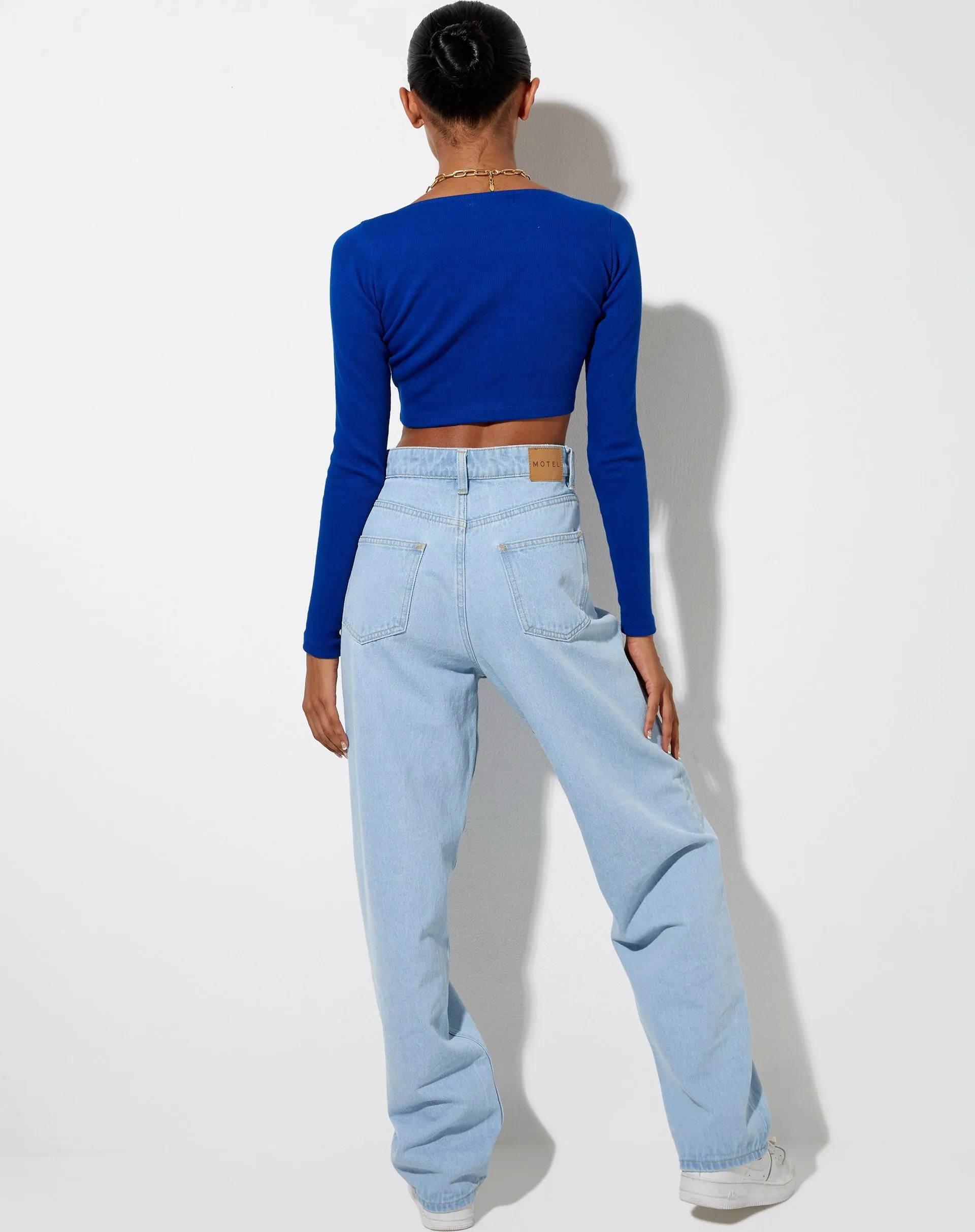 Ineke Crop Top in Cobalt sold by Motel Rocks product image thumbnail 3