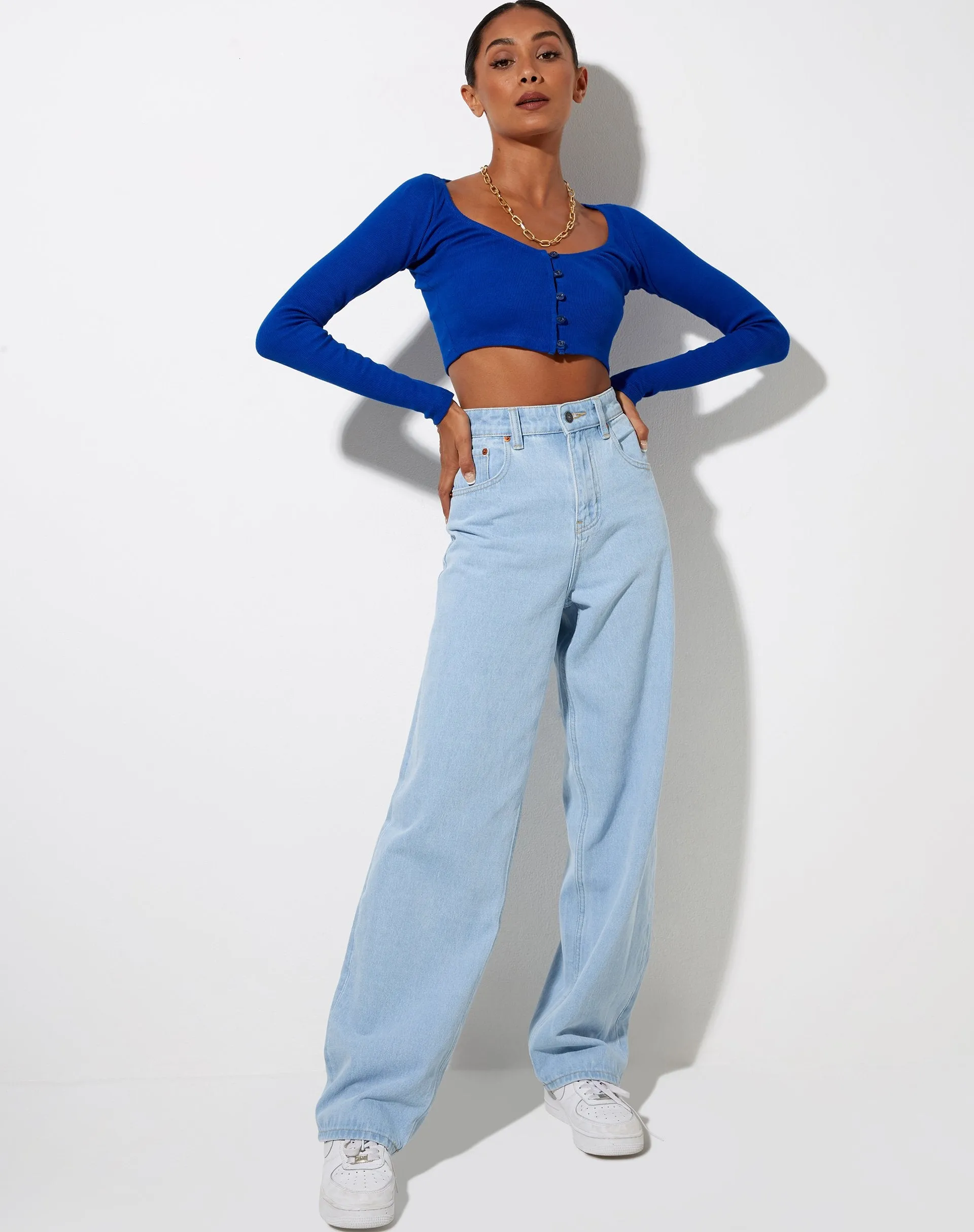 Ineke Crop Top in Cobalt sold by Motel Rocks product image thumbnail 4