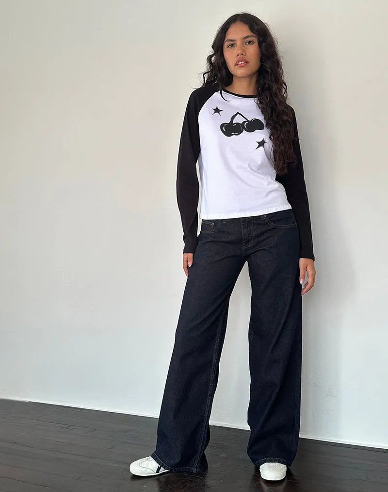 Kyiato Top in White and Black Cherry Print sold by Motel Rocks product image thumbnail 5