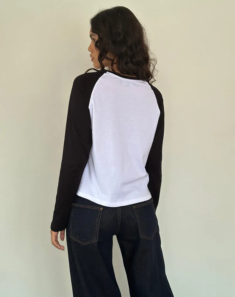 Kyiato Top in White and Black Cherry Print sold by Motel Rocks product image thumbnail 4