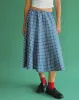 Takara Midi Skirt in Navy Tartan Poplin sold by Motel Rocks