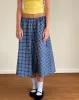 Takara Midi Skirt in Navy Tartan Poplin sold by Motel Rocks