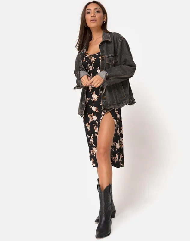 Milla Midi Dress in Peach Rose sold by Motel Rocks