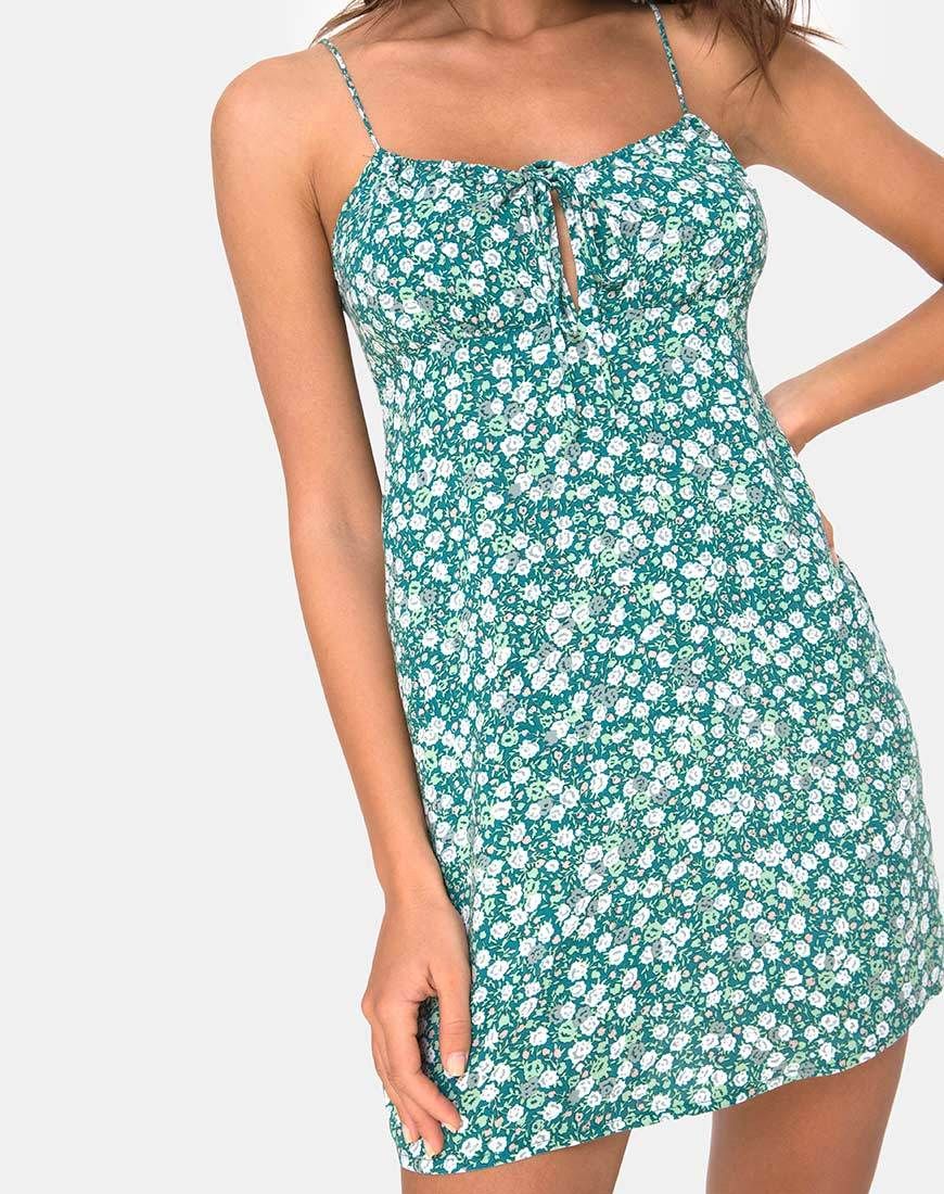 Kumala Slip Dress in Floral Field Green sold by Motel Rocks product image thumbnail 5