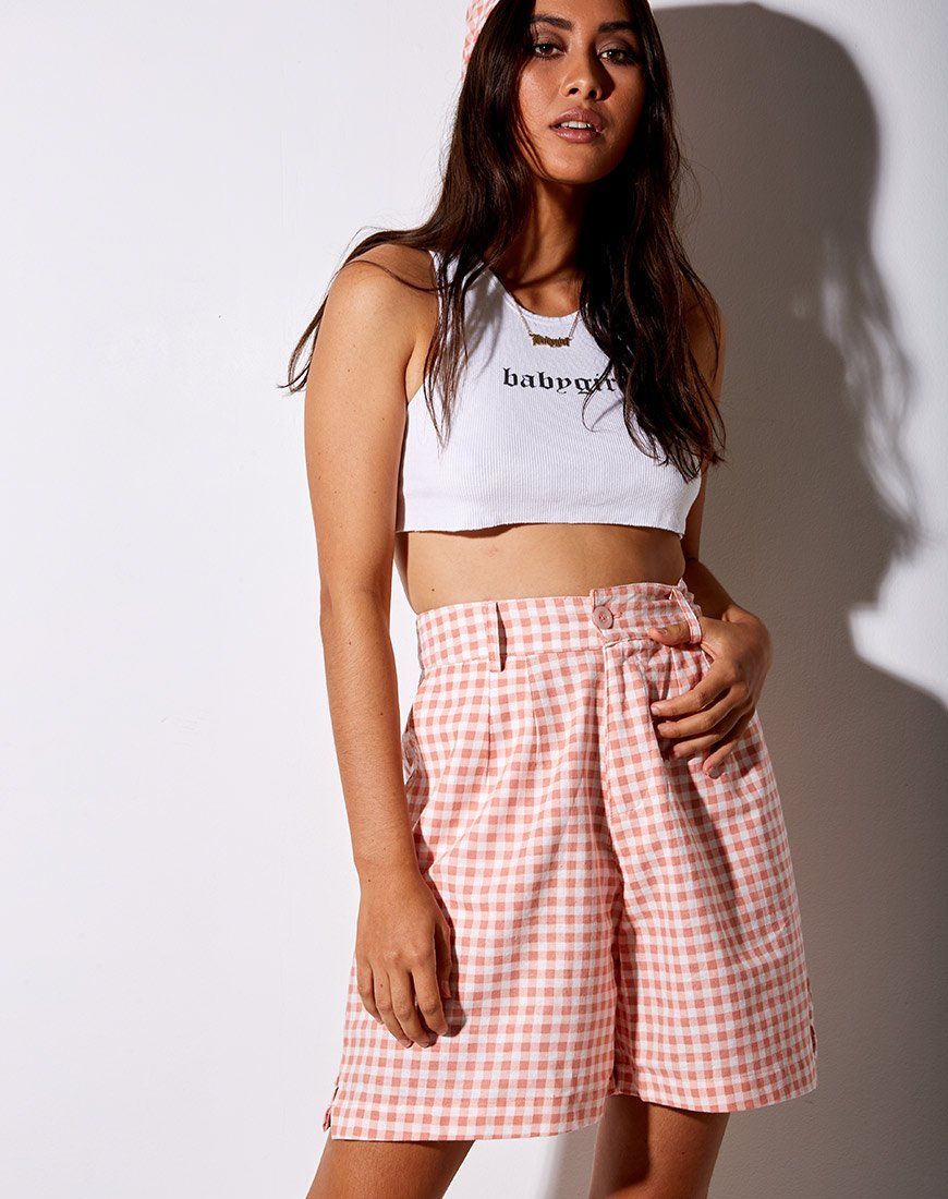 Lexta Short in Pink Check sold by Motel Rocks product image thumbnail 5