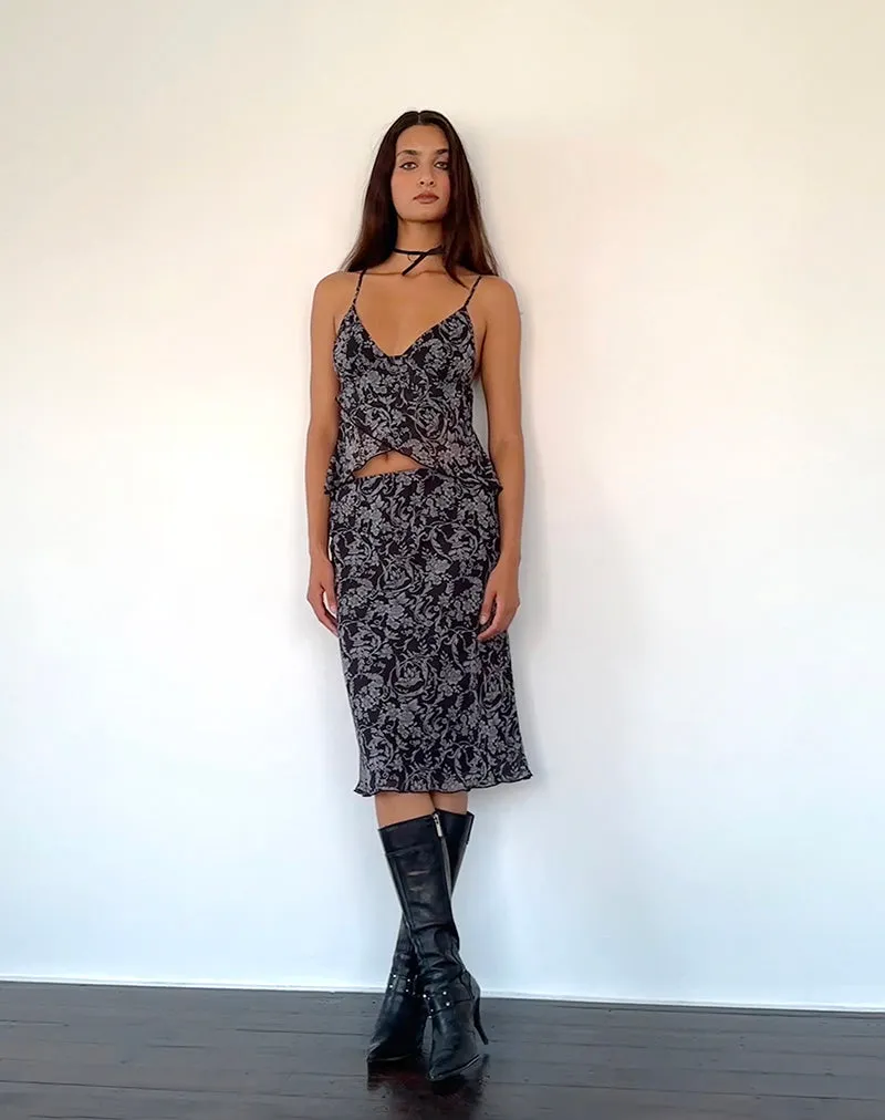 Cojira Mesh Butterfly Top in Black Baroque Print sold by Motel Rocks product image thumbnail 5