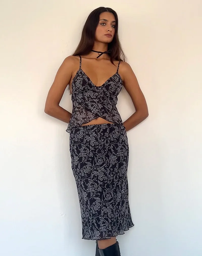 Cojira Mesh Butterfly Top in Black Baroque Print sold by Motel Rocks product image thumbnail 3