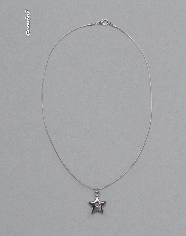 Luna Necklace Pink Star sold by Motel Rocks