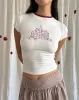 Zagy Tee in Off White with Strawberry Pot Print sold by Motel Rocks