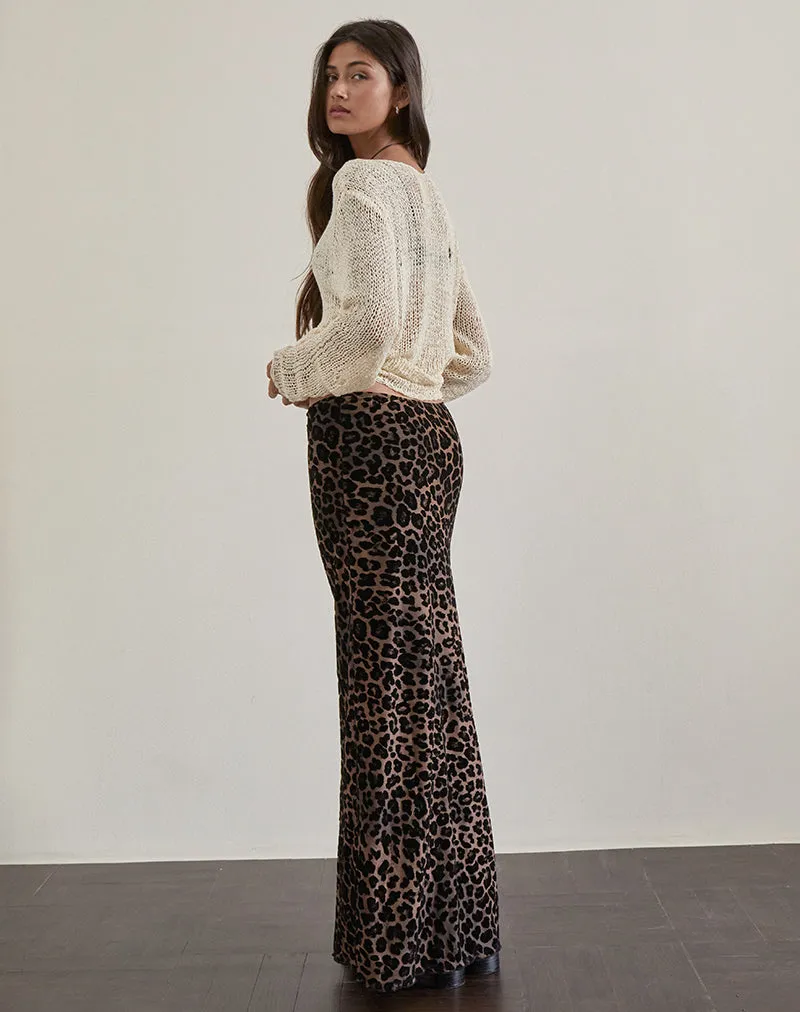 Alfreda Maxi Skirt in Flock Mesh Rar Leopard sold by Motel Rocks product image thumbnail 4