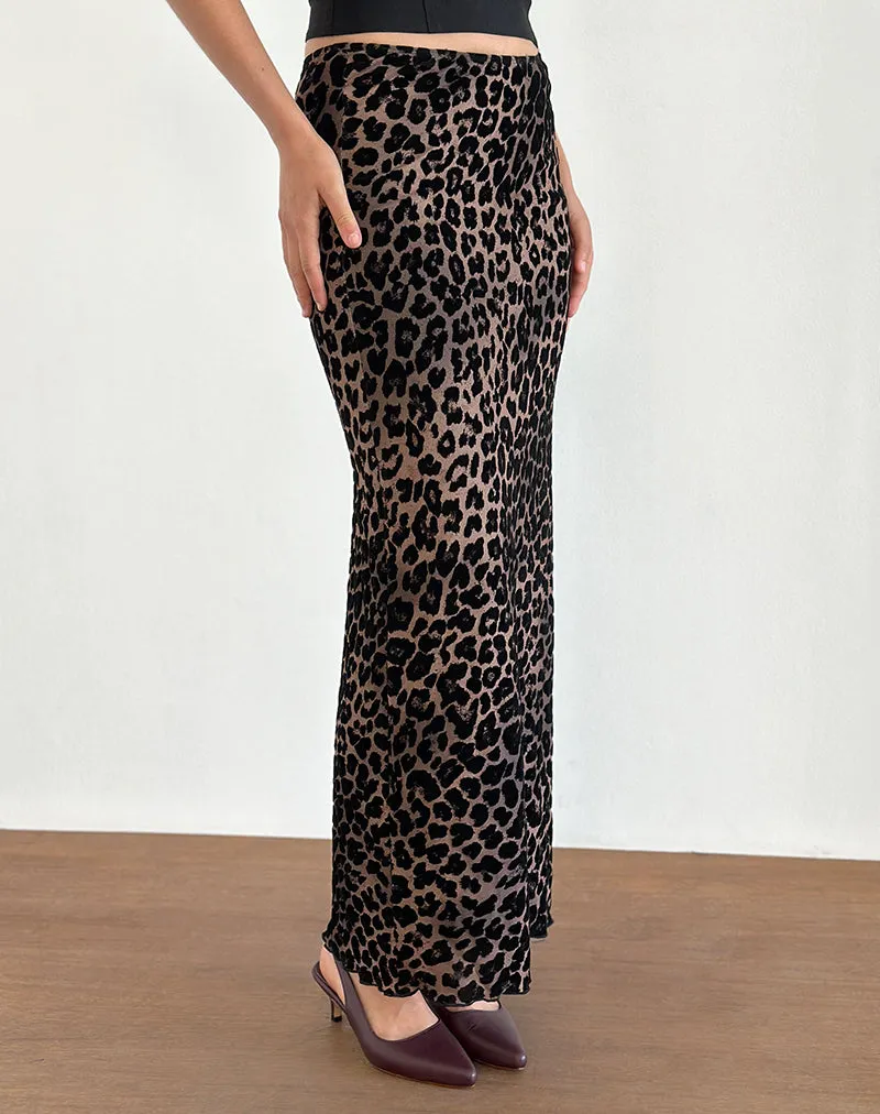 Alfreda Maxi Skirt in Flock Mesh Rar Leopard sold by Motel Rocks product image thumbnail 5