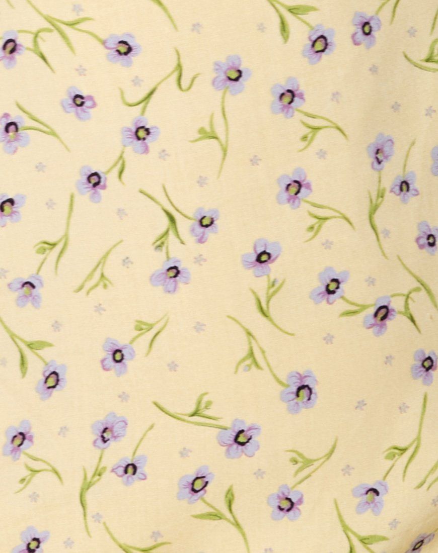 Galaca Mini Dress in Wild Flower Lemon Drop sold by Motel Rocks product image thumbnail 5