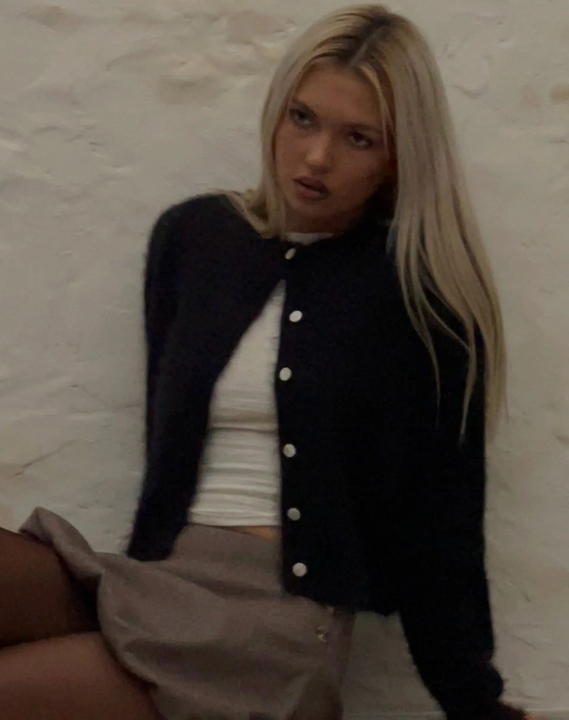 Audrina Cardigan in Fluffy Knit Black sold by Motel Rocks product image thumbnail 4