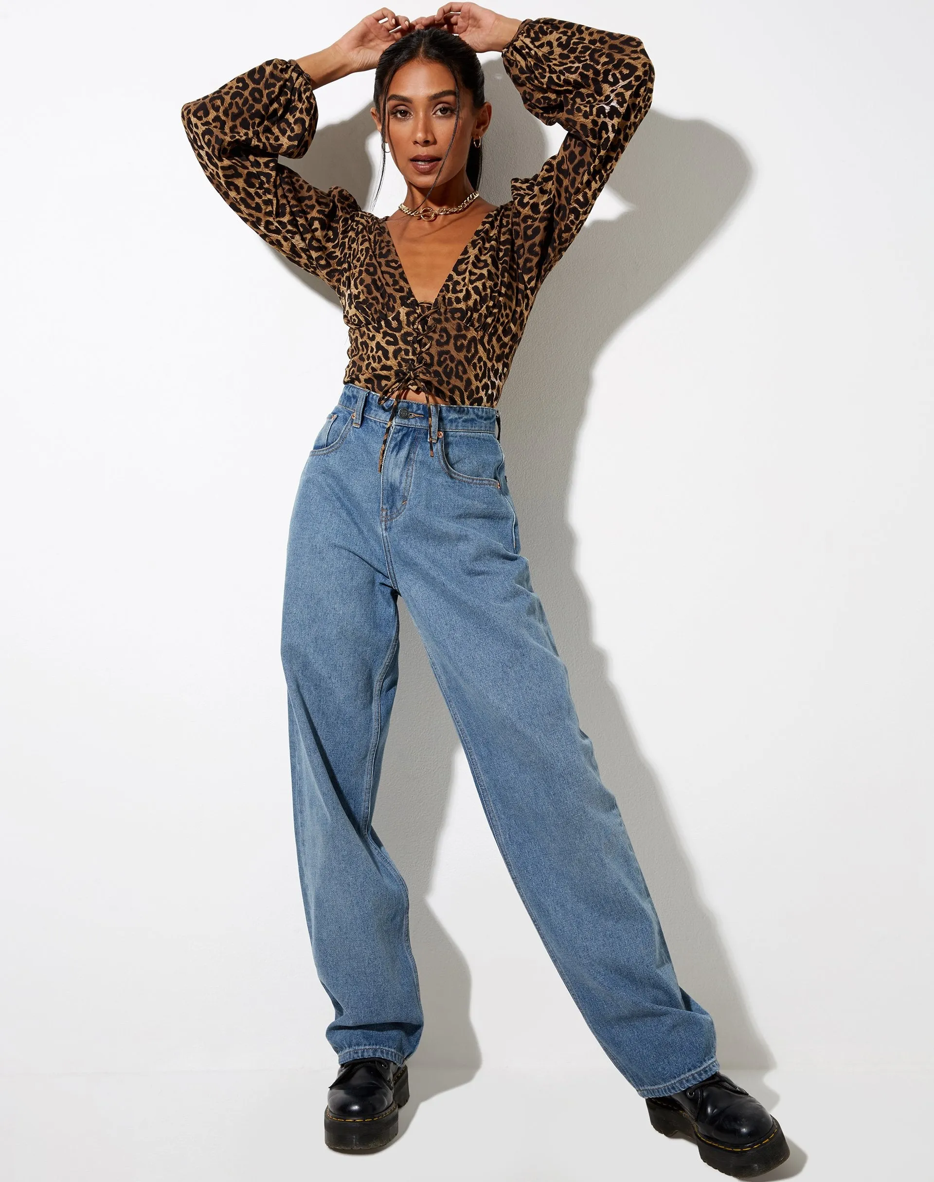 Romina Top in Night Leopard Brown sold by Motel Rocks product image thumbnail 4