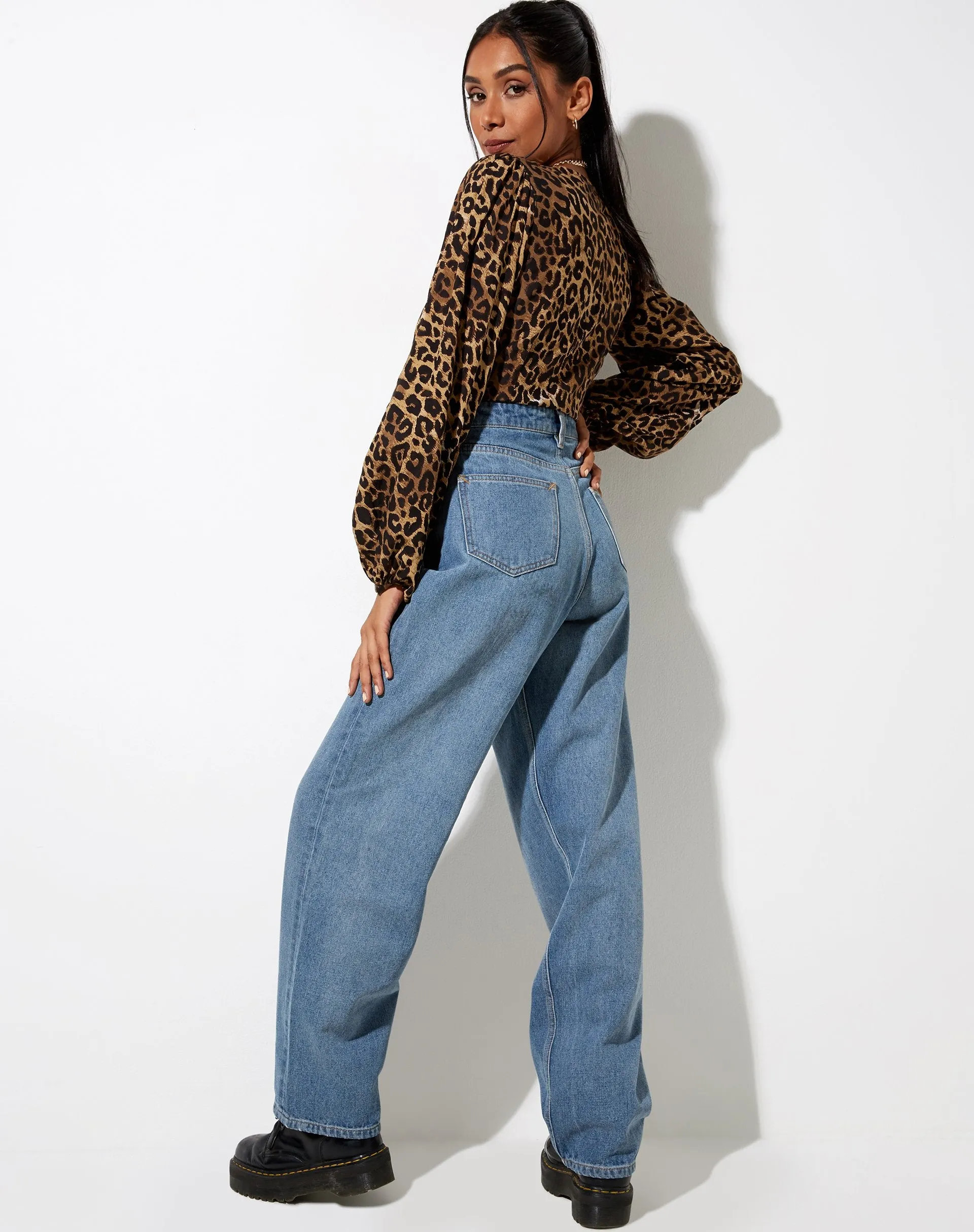 Romina Top in Night Leopard Brown sold by Motel Rocks product image thumbnail 2