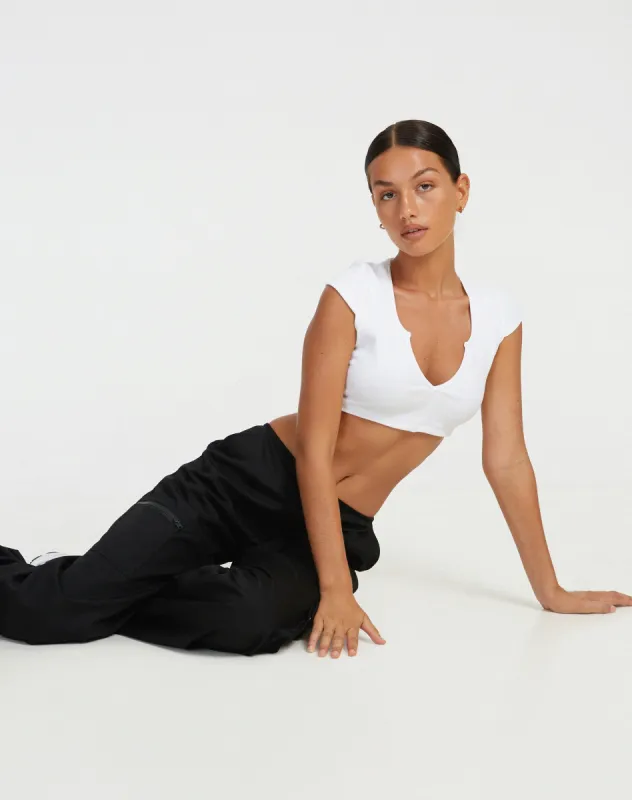 Guanna Crop Top in White sold by Motel Rocks