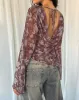 Arcelia Long Sleeve Mesh Top in Botanical Shadow Brown sold by Motel Rocks