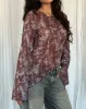 Arcelia Long Sleeve Mesh Top in Botanical Shadow Brown sold by Motel Rocks