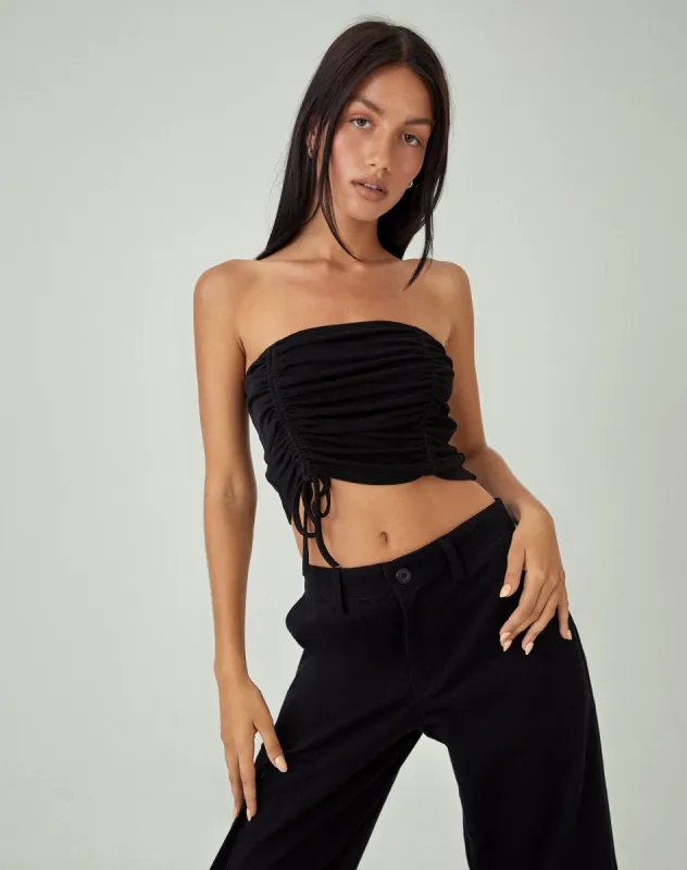 MOTEL X JACQUIE Verena Bandeau Top in Black sold by Motel Rocks