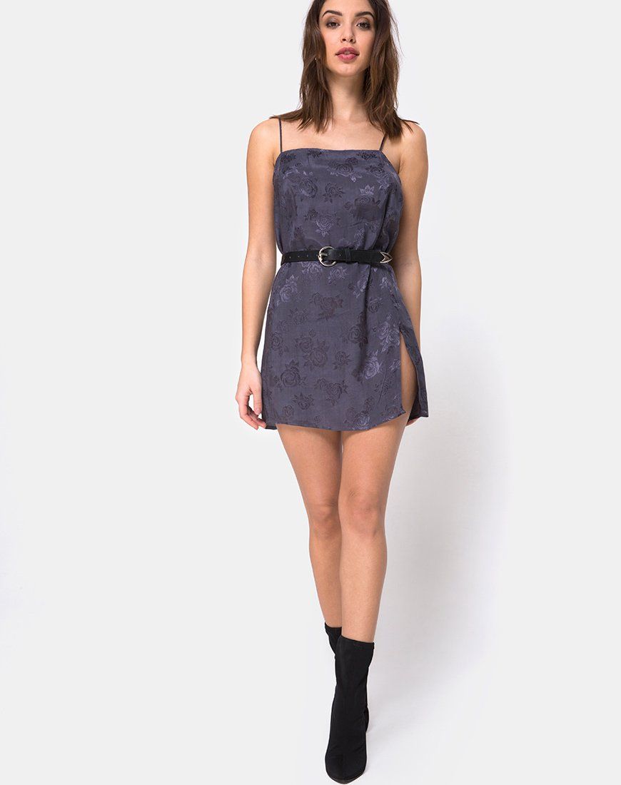 Datista Slip Dress in Satin Rose Grey sold by Motel Rocks product image thumbnail 3