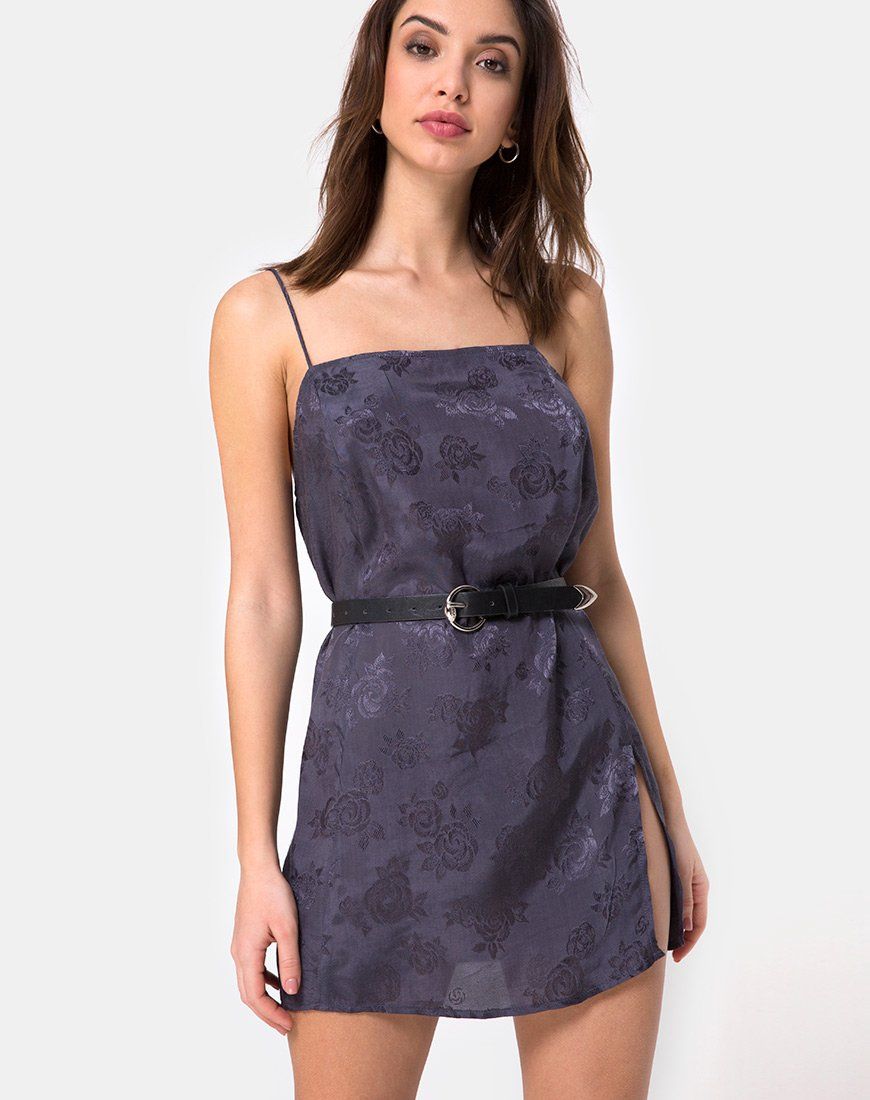 Datista Slip Dress in Satin Rose Grey sold by Motel Rocks