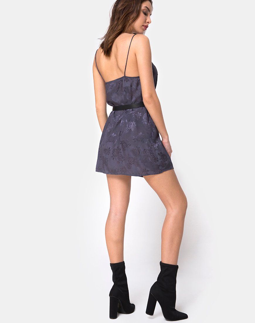 Datista Slip Dress in Satin Rose Grey sold by Motel Rocks product image thumbnail 4