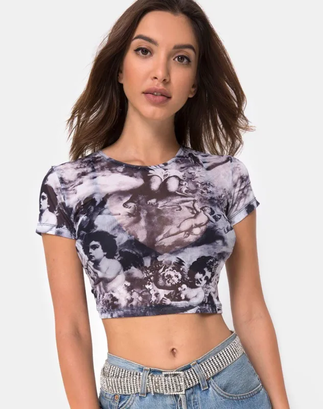Tiney Crop Top in Cherub Mesh sold by Motel Rocks