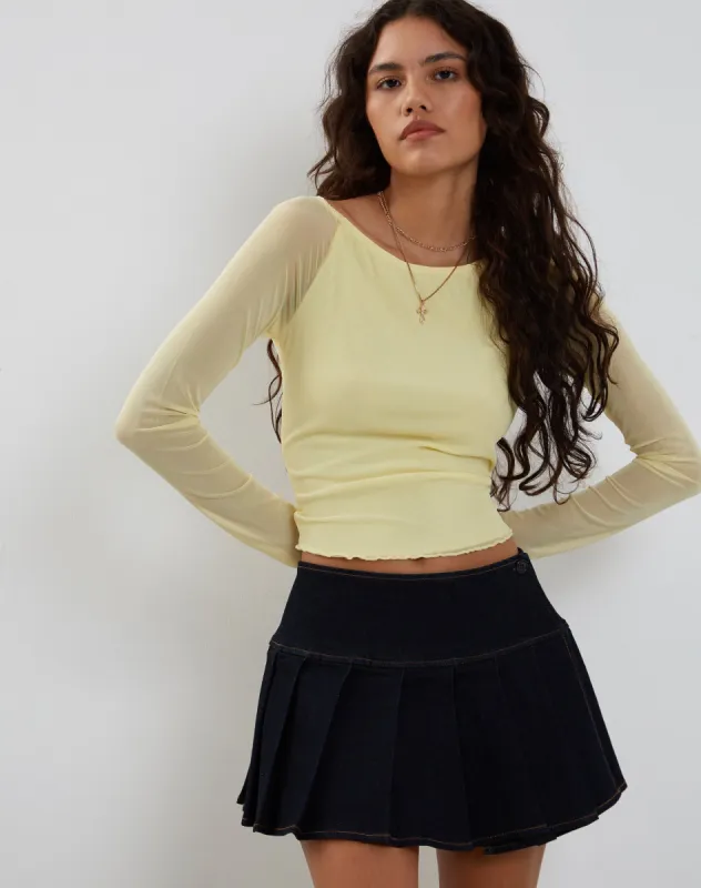 Mahira Long Sleeve Top in Lemon sold by Motel Rocks