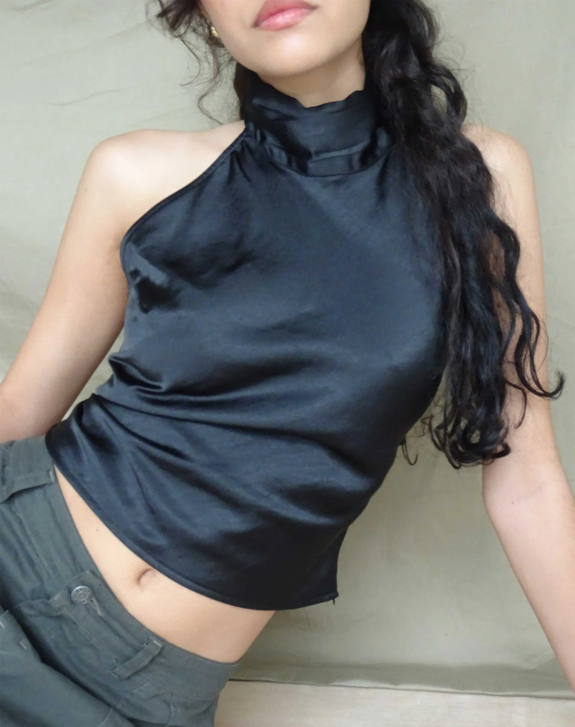 Ataina Top in Satin Black sold by Motel Rocks product image thumbnail 3