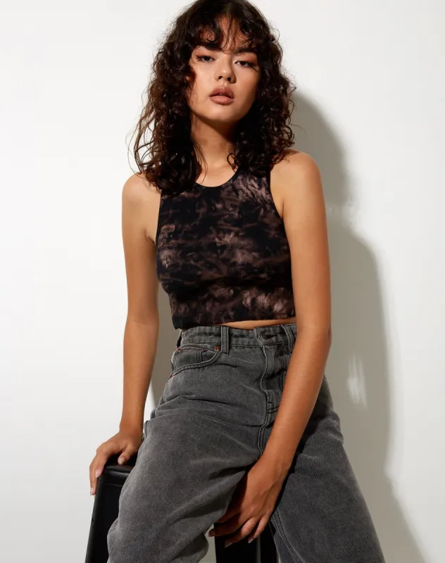 Givas Crop Top in Oil Smoke sold by Motel Rocks