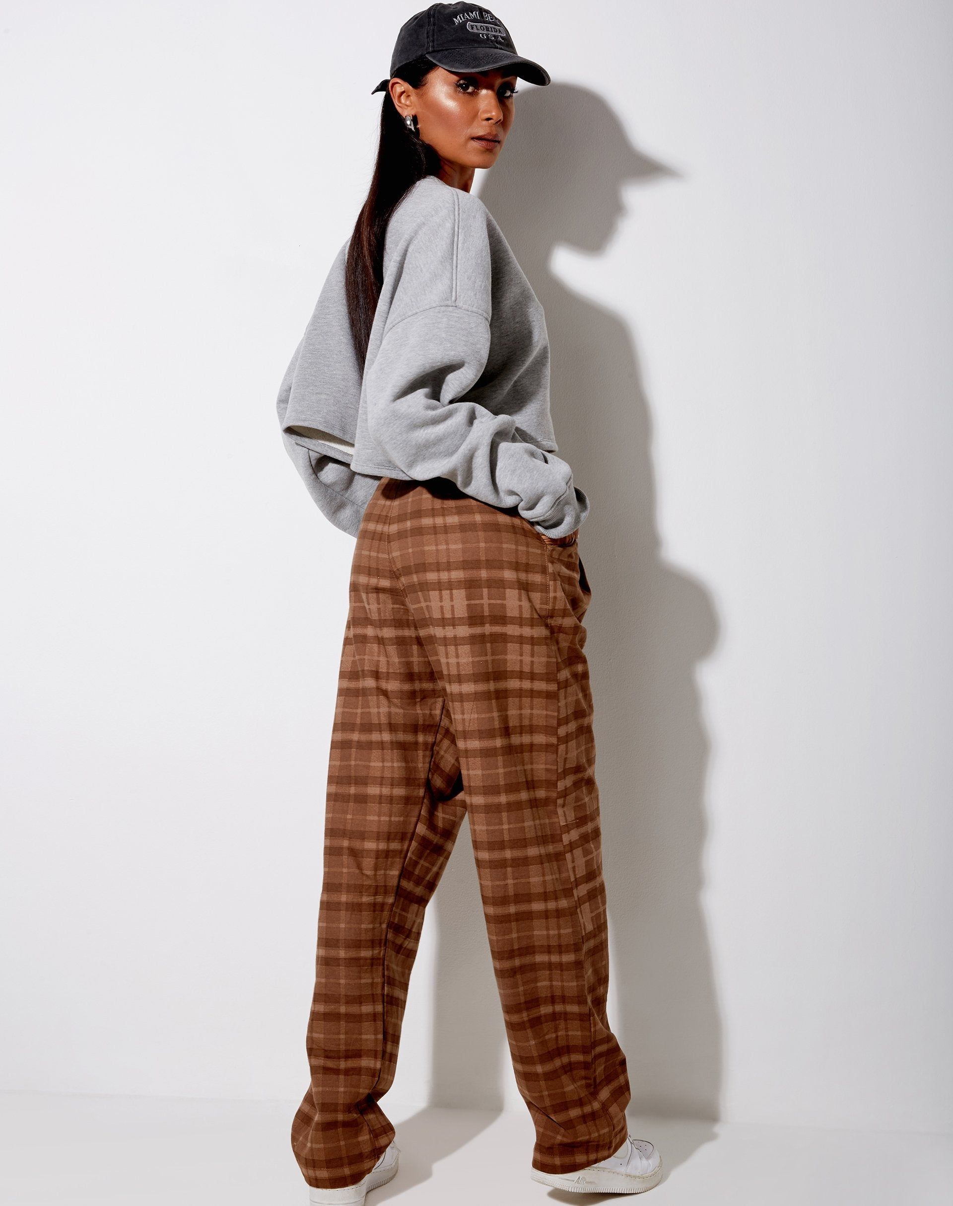 Sakila Trouser in Brown Check sold by Motel Rocks product image thumbnail 4