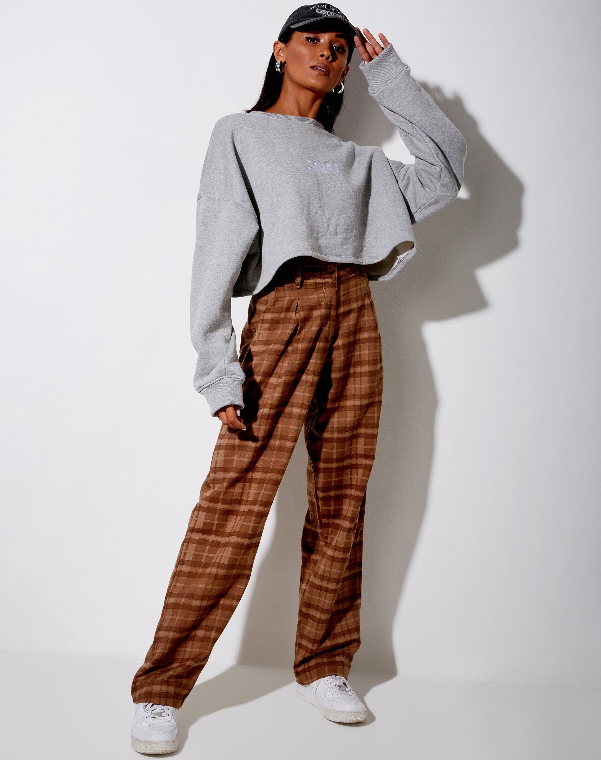 Sakila Trouser in Brown Check sold by Motel Rocks product image thumbnail 3