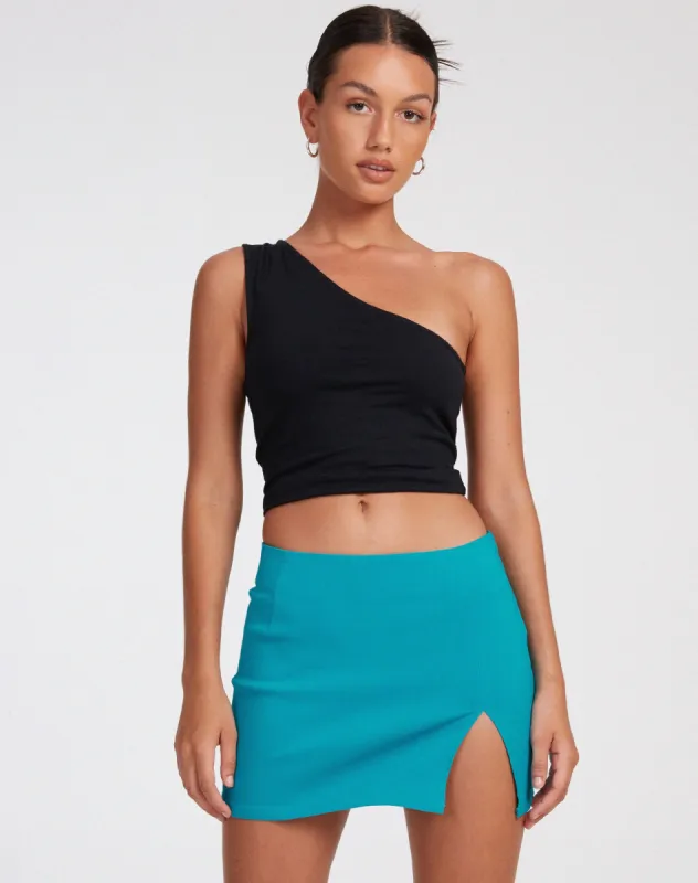 Pelma Mini Skirt in Tailoring Azure Blue sold by Motel Rocks