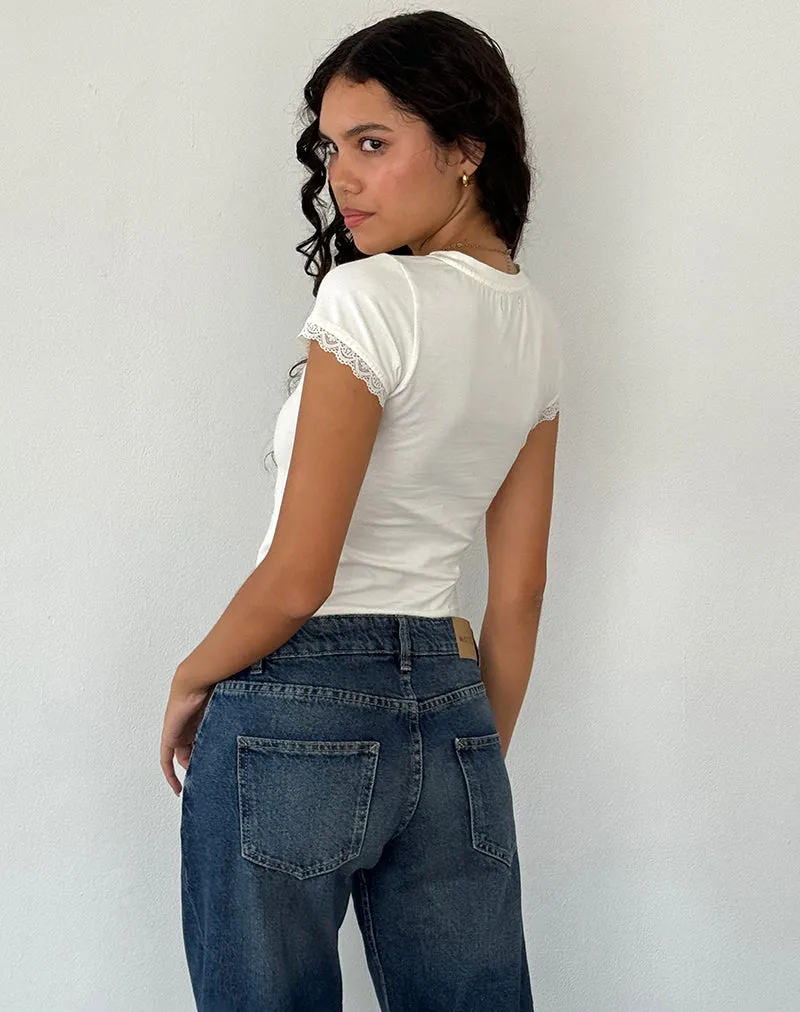 Izzy Top in Off White Deer Print sold by Motel Rocks product image thumbnail 5