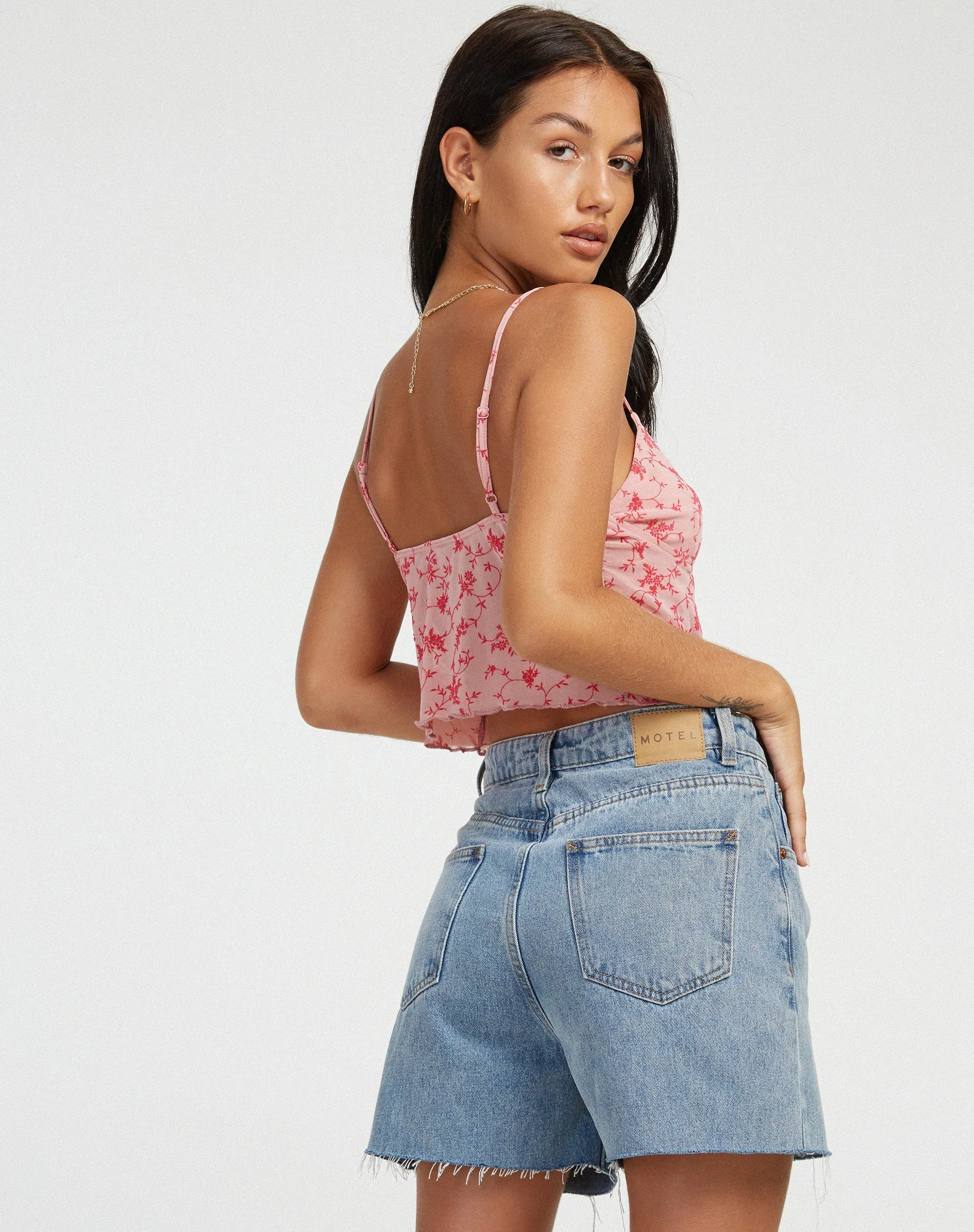 Rumak Top in Love Bloom Pink Flock sold by Motel Rocks product image thumbnail 2