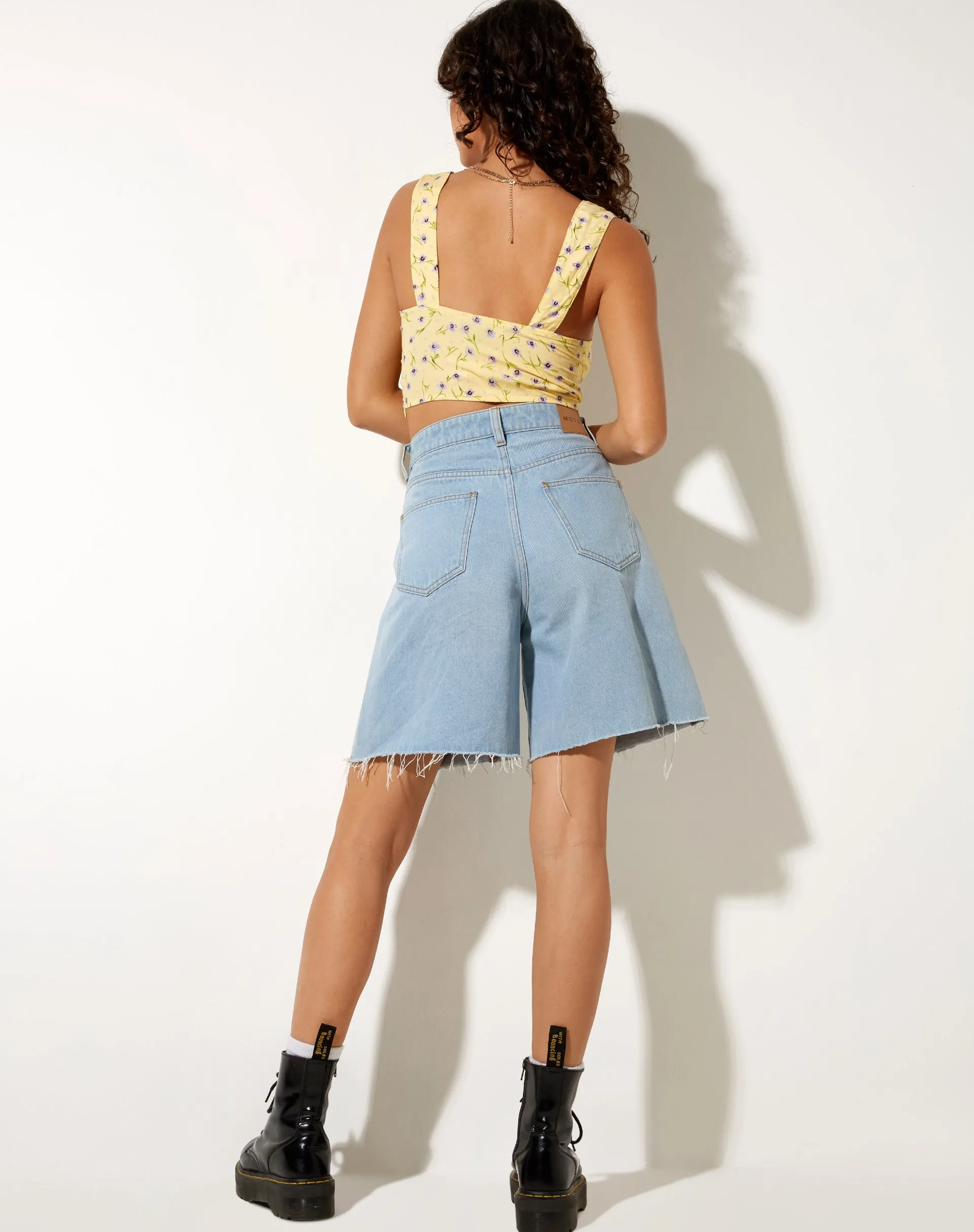 Ridis Vest Crop Top in Wild Flower Lemon Drop sold by Motel Rocks product image thumbnail 5