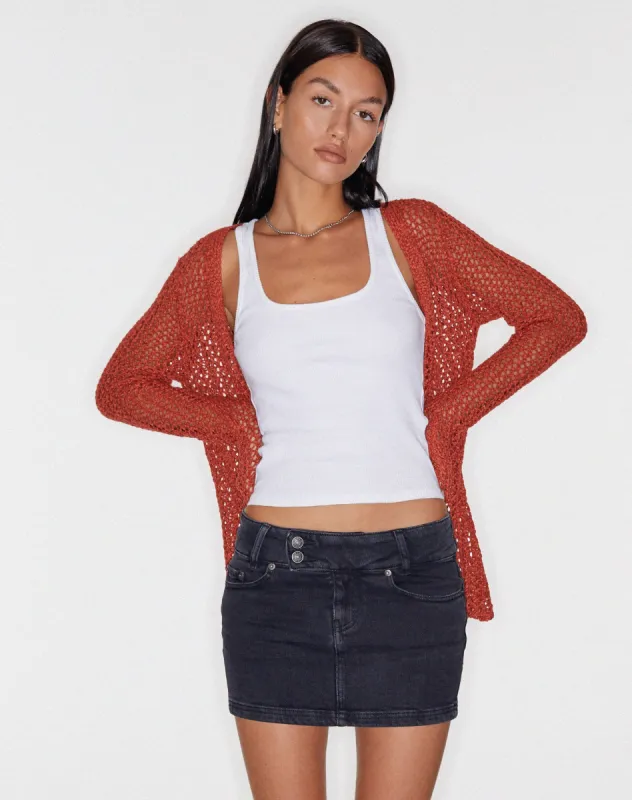 Low Rise Mini Skirt in Denim Black Wash sold by Motel Rocks