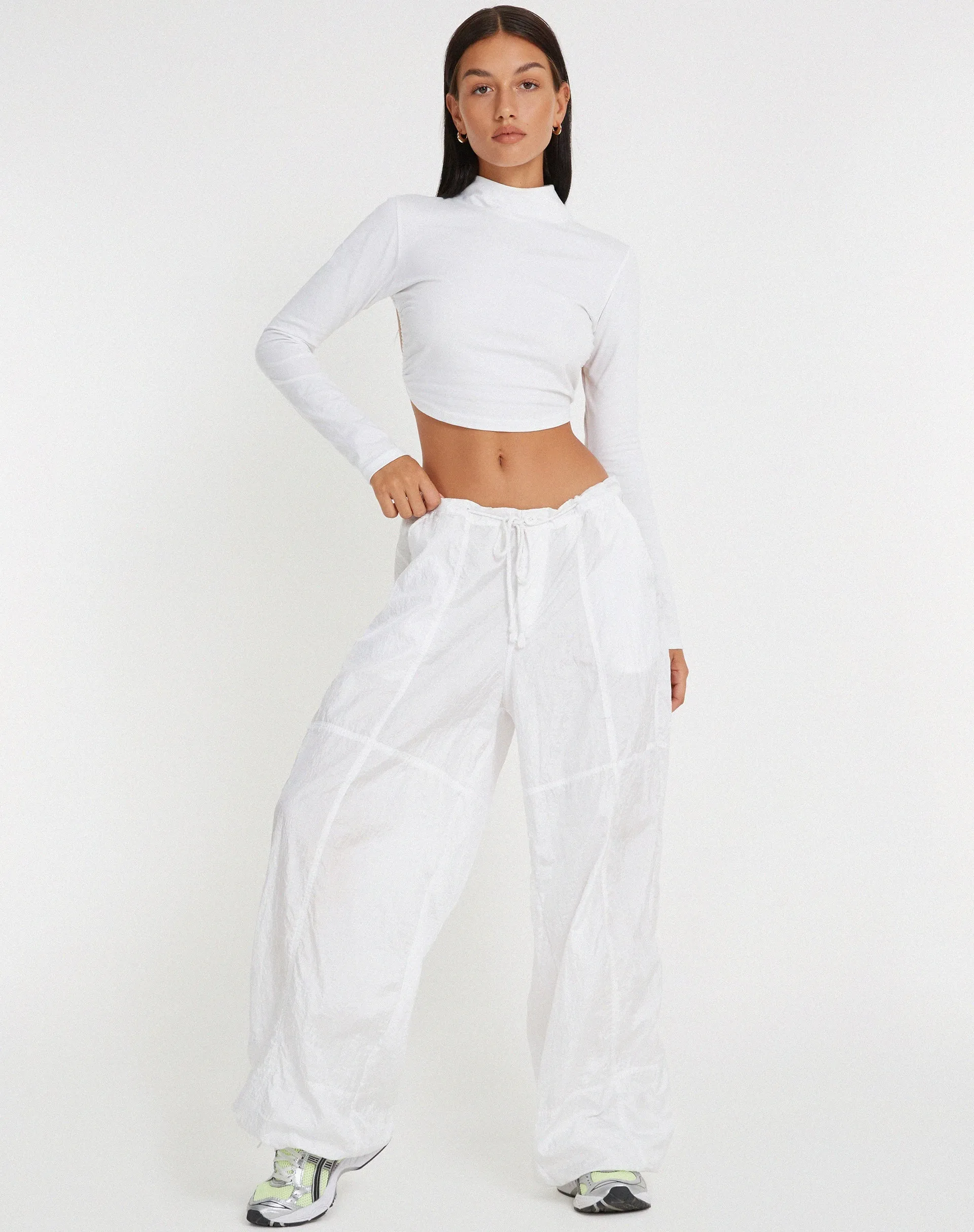 Quelia Open Back Crop Top in White sold by Motel Rocks product image thumbnail 3