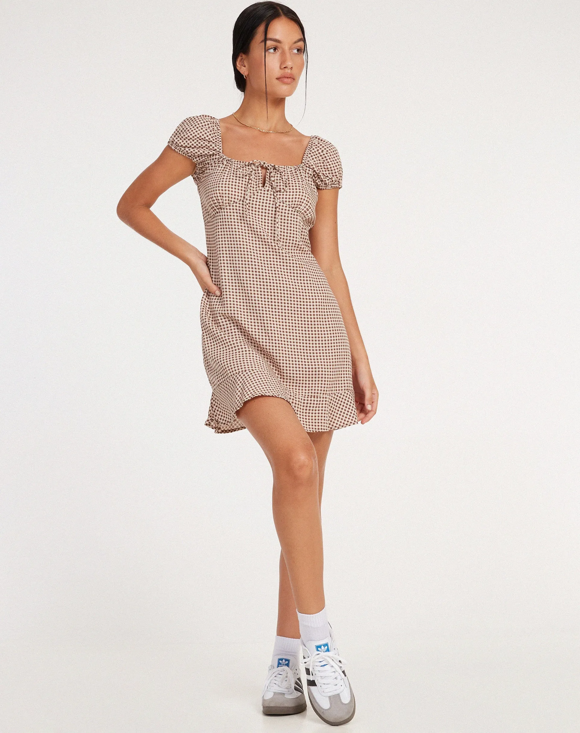 Galaca Mini Dress in Mini Gingham sold by Motel Rocks product image thumbnail 3