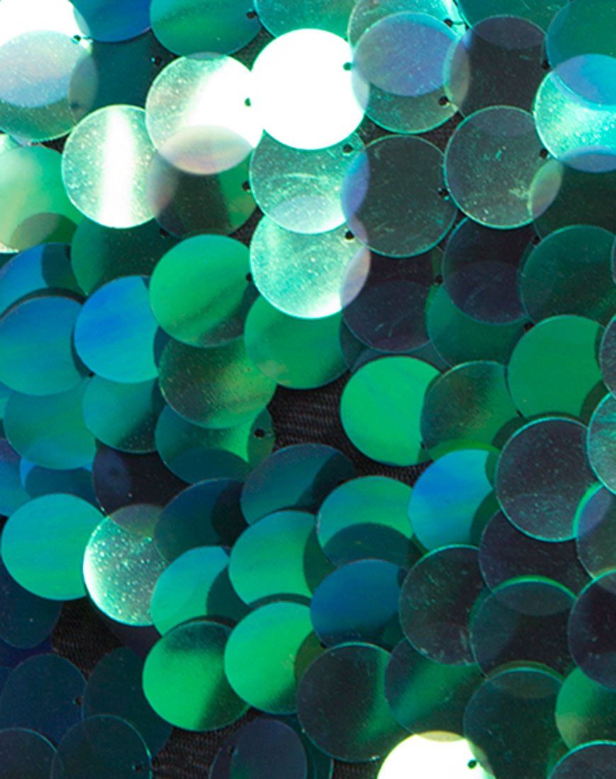 Angel Crop Top in Fishcale Disc Sequin Aqua Iridescent sold by Motel Rocks product image thumbnail 5