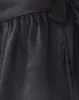 Habema Wrap Mini Skirt in Satin Black sold by Motel Rocks