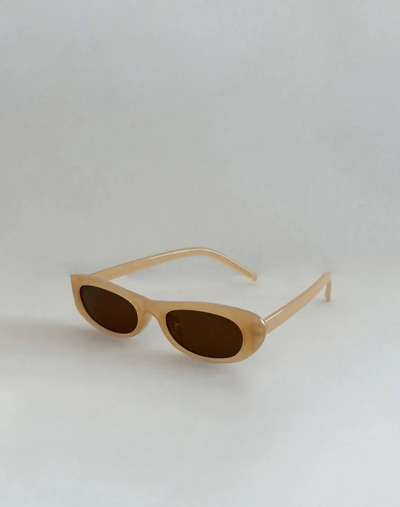 Rotu Rectangle Sunglasses in Opaque Tan sold by Motel Rocks product image thumbnail 3