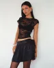 Habema Wrap Mini Skirt in Satin Black sold by Motel Rocks